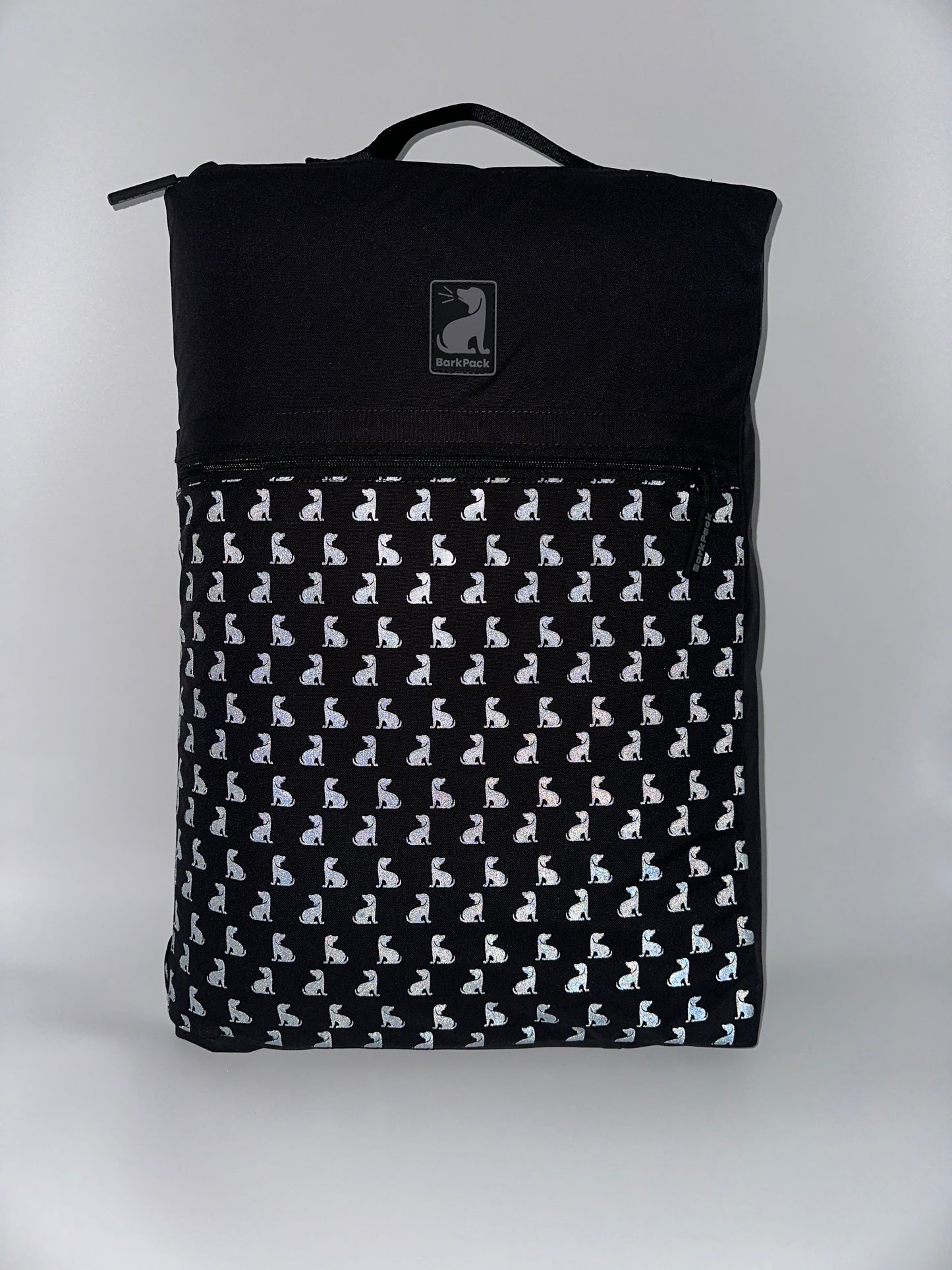 BarkPack Dog Travel Bed, Front Reflective Print